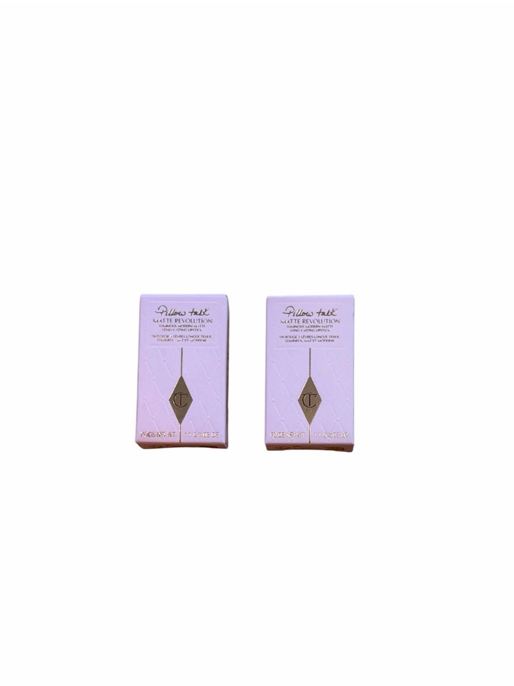 NWT 2 Charlotte Tilbury Pillow Talk Matte Revolution Lipstick - Travel sz .03 oz